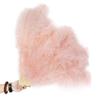 60/75cm White Ostrich Feathers Turkey Hand Fan 13 Bone Handmade Show Dance Fan Props for Wedding Party Decorative Personalized - Contact us - 60cm view 4