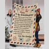 Blanket Personalized To My Granddaughter From Grandma Blanket, Letter To my granddaughter Blanket, Personalized Air Mail Letter To Daughter Cozy Plush Fleece Blanket size 60x80 inch Gifts for Men, Wom view 1