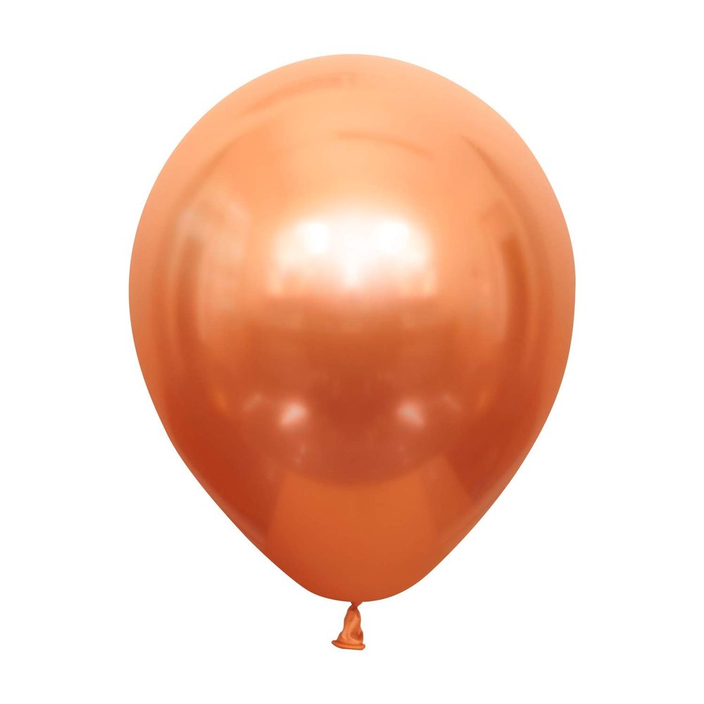 12" Kalisan Mirror Chrome Copper Birthday Party Decoration Supply Latex Helium Balloons - Bag of 50