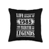 39 Year Old Life Begins 1985 Birth Of Legends 39th Birthday Throw Pillow view 1