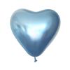 12" Kalisan Mirror Chrome Blue Heart Birthday Party Decoration Supply Latex Helium Balloons - Bag of 50 view 1