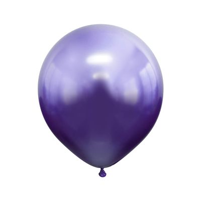 18" Kalisan Mirror Chrome Violet Birthday Party Decoration Supply Latex Helium Balloons - Bag of 25