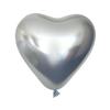 12" Kalisan Mirror Chrome Silver Heart Birthday Party Decoration Supply Latex Helium Balloons - Bag of 50 view 1
