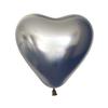 12" Kalisan Mirror Chrome Space Grey (Gray) Heart Birthday Party Decoration Supply Latex Helium Balloons - Bag of 50 view 1
