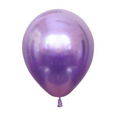 12" Kalisan Mirror Chrome Violet Birthday Party Decoration Supply Latex Helium Balloons - Bag of 50