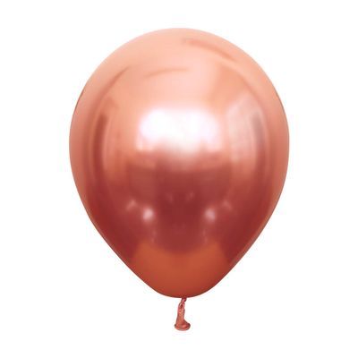 12" Kalisan Mirror Chrome Rose Gold Birthday Party Decoration Supply Latex Helium Balloons - Bag of 50