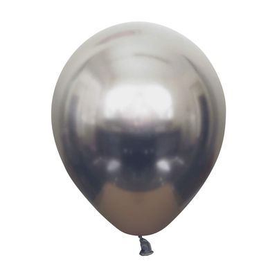 12" Kalisan Mirror Chrome Space Grey (Gray) Birthday Party Decoration Supply Latex Helium Balloons - Bag of 50