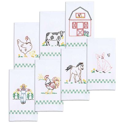 Jack Dempsey Needle Art - The Countryside Hand Towel Set, 28" x 17"