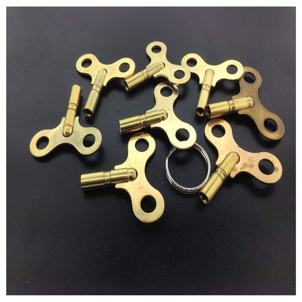 Galapagoz Solid Brass Keys for Antique Clocks Sizes 5-12 Set of 8 USA