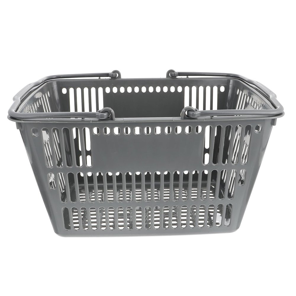 Balacoo Portable Storage Basket- 1 Pc Storage Basket Flat Base Shopping Basket Seasoning Bottle Basket Toiletries Organizer for Bathroom Kitchen 36X26X22CM Grey