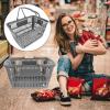 Balacoo Portable Storage Basket- 1 Pc Storage Basket Flat Base Shopping Basket Seasoning Bottle Basket Toiletries Organizer for Bathroom Kitchen 36X26X22CM Grey view 2