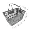 Balacoo Portable Storage Basket- 1 Pc Storage Basket Flat Base Shopping Basket Seasoning Bottle Basket Toiletries Organizer for Bathroom Kitchen 36X26X22CM Grey view 3