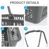 Balacoo Portable Storage Basket- 1 Pc Storage Basket Flat Base Shopping Basket Seasoning Bottle Basket Toiletries Organizer for Bathroom Kitchen 36X26X22CM Grey view 4