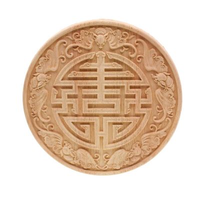 DUO ER Flower Carving Natural Wood Appliques for Furniture Cabinet Unpainted Wooden Mouldings Decal Decorative Figurines (Color : 24cm)