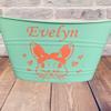 Personalized Easter Bunny Basket With Name - Custom Bucket with Handles - Large Pail for Egg Hunting view 1