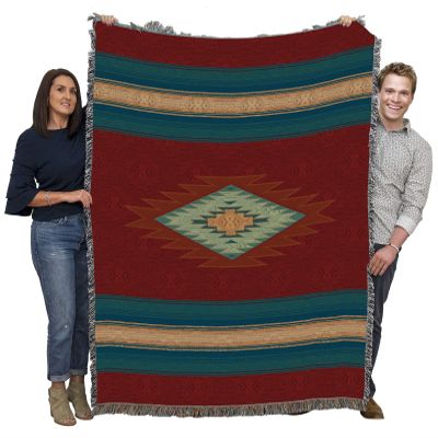 Pure Country Weavers San Isabel Blanket - Southwest Native American Inspired - Gift Tapestry Throw Woven from Cotton - Made in The USA (72x54)