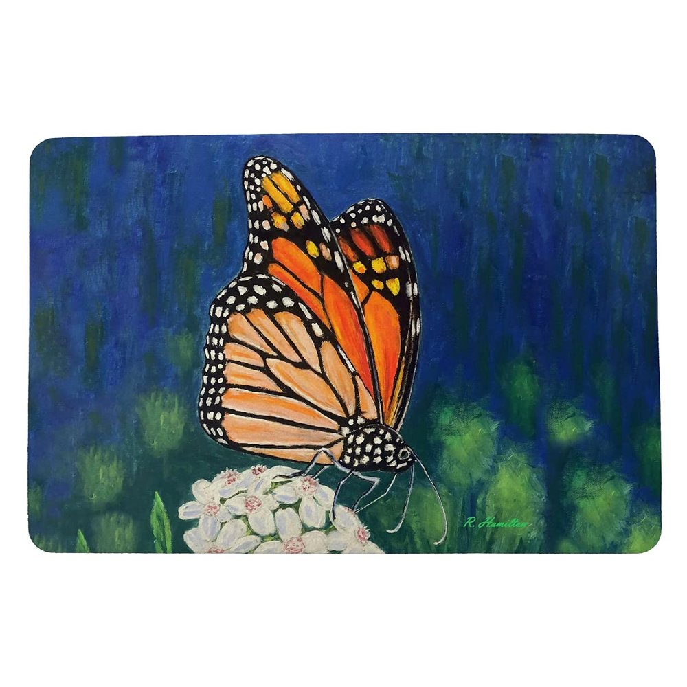 Betsy Drake Monarch & Flower Door Mat 18x26