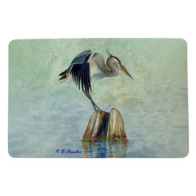 Betsy Drake Balancing Heron Door Mat 18x26