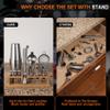 24-Piece Cocktail Shaker Bartender Kit with Stand, Boston Shaker, Mixing Spoon, Muddler, Measuring Jigger, Lemon Squeez, Tongs, Corkscrew, Liquor Pourers and More Professional Bar Tools view 4