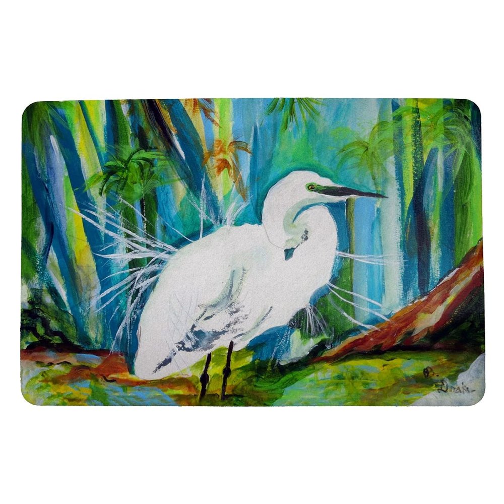 Betsy Drake Acrylic Egret Door Mat 18x26