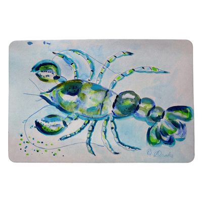 Betsy Drake Blue Crayfish Door Mat 18x26