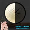 Geek Alerts Golf Ball Round Frameless Wall Clock with Sound Control LED Night Light Silent Non Ticking 3D Vision Metal Frame Wall Watch Sports Golf Club Wall Art Golfers Gift view 2