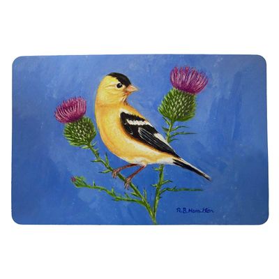 Betsy Drake Goldfinch & Thistle Door Mat 18x26