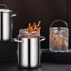 Stainless Steel Deep Fryer Pot with Lid and Basket Tempura Small Deep Frying Pot Japanese Tempura Fryer with Oil Drip Drainer Rack and Glass Lid for French Fries Chicken 4000ml/36qt view 3