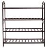 4-Tier Shoe Rack, Bamboo Stackable Shoe Shelf Storage Organizer Wooden Shoe Rack for Entryway, Hallway, and Closet Shoe Stand (Coffee) view 4