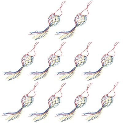 EXCEART 10pcs Colorful Handwoven Easter Bags Decorative Net Storage for Eggs Fun Craft Supplies for Easter and Celebrations