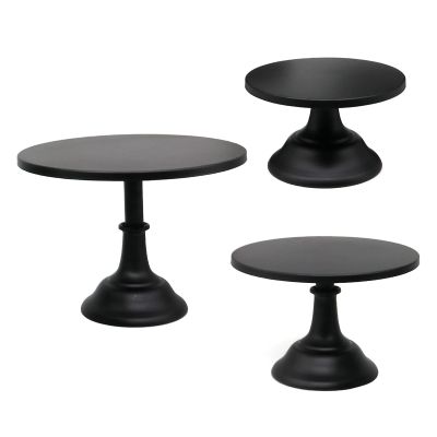 3-Set Cake Stands, Black Dessert Display Plate Cupcake Stands for Baby Shower Wedding Birthday Party Celebration Home Decor