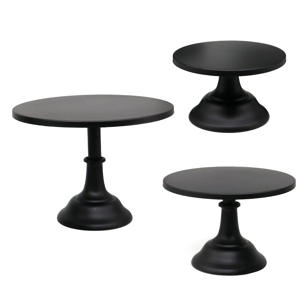 3-Set Cake Stands, Black Dessert Display Plate Cupcake Stands for Baby Shower Wedding Birthday Party Celebration Home Decor
