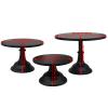 3-Set Cake Stands, Black Dessert Display Plate Cupcake Stands for Baby Shower Wedding Birthday Party Celebration Home Decor view 2