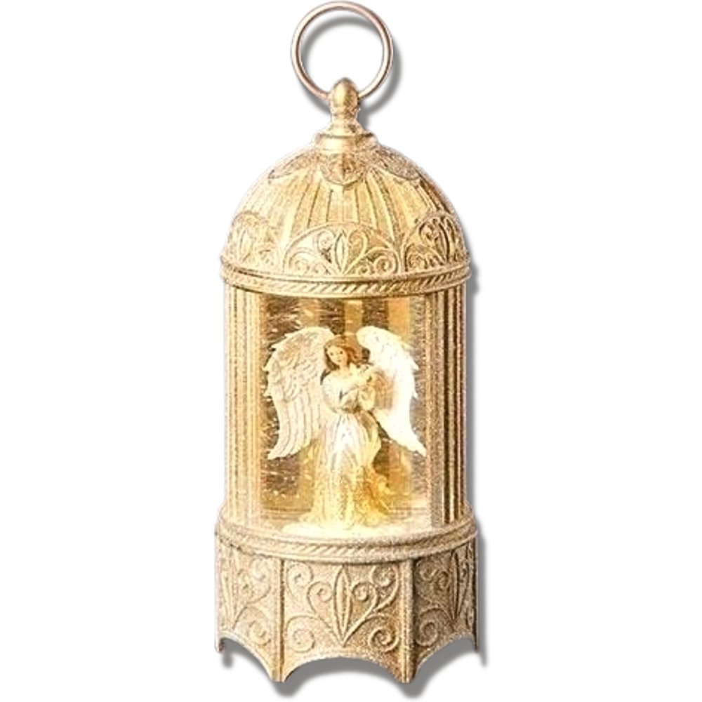 Christmas by Roman Inc., Confetti Lites Collection, 10.2" H LED Swirl Confetti Light Birdcage with, Lantern, Snow Globe, Holiday Home Dcor, Santa, Cardinal, Nutcracker, Snowman, Reindeer (4x4x10)