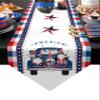 Cotton and Linen Triangle Table Runners 120 Inches Long, American Free Truck with Gnomes Dresser Scarves Table Decoration for Wedding Party/Graduation/Banquet (13x120 inch) Blue and Red Buffalo Check view 1