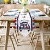Cotton and Linen Triangle Table Runners 120 Inches Long, American Free Truck with Gnomes Dresser Scarves Table Decoration for Wedding Party/Graduation/Banquet (13x120 inch) Blue and Red Buffalo Check view 2