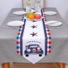 Cotton and Linen Triangle Table Runners 120 Inches Long, American Free Truck with Gnomes Dresser Scarves Table Decoration for Wedding Party/Graduation/Banquet (13x120 inch) Blue and Red Buffalo Check view 3