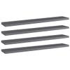 vidaXL Floating Shelves 4 Pcs, Wall Shelving with Invisible Mounting System, Display Shelf, Wall Shelf Unit, Modern, High Gloss Gray Engineered Wood view 1