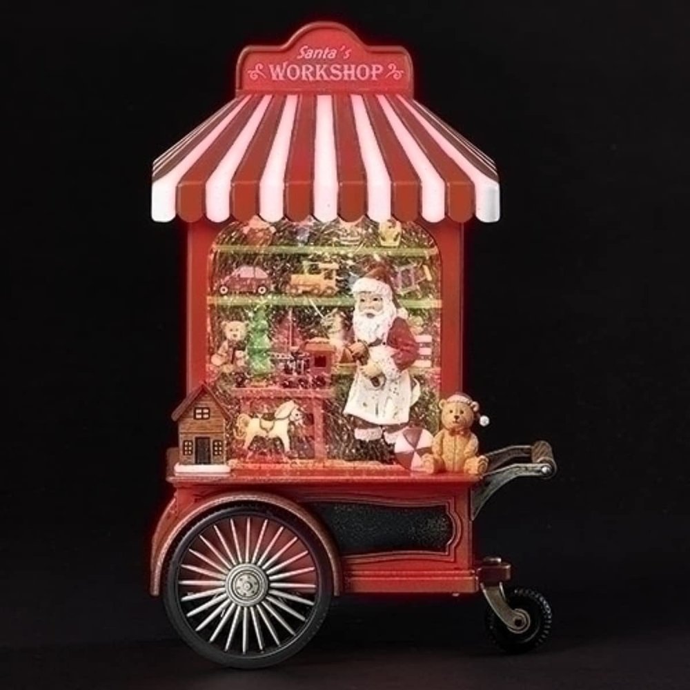 Roman Christmas Inc., Confetti Lites Collection, 10.75" H LED Swirl Confetti Light Toyshop CART, Lantern, Snow Globe, Holiday Home Dcor, Santa, Cardinal, Nutcracker, Snowman, Reindeer (3x6x10)