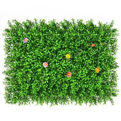 QIAOH Artificial Boxwood Panels 2PCS, Topiary Hedge Plant Grass Wall, Use for UV Protection Indoor Outdoor, Fence Privacy Screen, Grass Wall, Greenery Backdrop