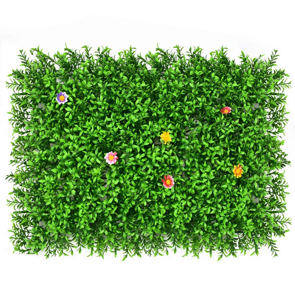QIAOH Artificial Boxwood Panels 2PCS, Topiary Hedge Plant Grass Wall, Use for UV Protection Indoor Outdoor, Fence Privacy Screen, Grass Wall, Greenery Backdrop