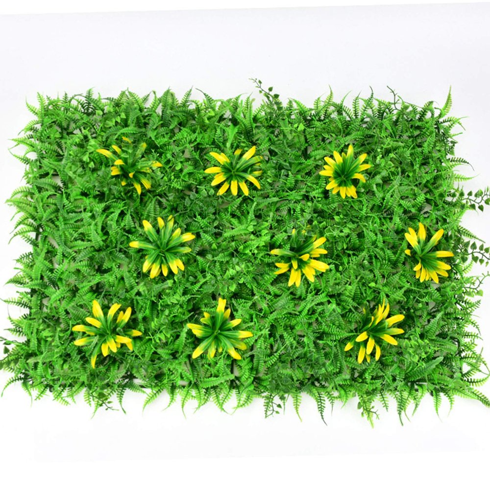 QIAOH Artificial Boxwood Panels 2PCS, Topiary Hedge Plant Grass Wall, Use for UV Protection Indoor Outdoor, Fence Privacy Screen, Grass Wall, Greenery Backdrop