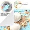 Summer Seashell Starfish On Wooden Dish Drying Mat 16x18 inch Drying Pad Dish Drainer Mat Protector for Kitchen Countertops Counter view 2