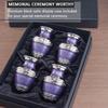 BOLD & DIVINE Small Silver Linings Purple Keepsake Urns |for Human Ashes | Handcrafted | Mini Urn Set of 4 with Box and Velvet Bags view 2