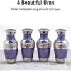 BOLD & DIVINE Small Silver Linings Purple Keepsake Urns |for Human Ashes | Handcrafted | Mini Urn Set of 4 with Box and Velvet Bags view 3