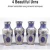 BOLD & DIVINE Small Silver Linings Purple Keepsake Urns |for Human Ashes | Handcrafted | Mini Urn Set of 4 with Box and Velvet Bags view 4