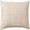 100% Lambskin Leather Pillow Cover - Sofa Cushion Case - Decorative Throw Covers for Living Room & Bedroom - Beige (Beige, 12'' X 20'' Pack of 2) view 1