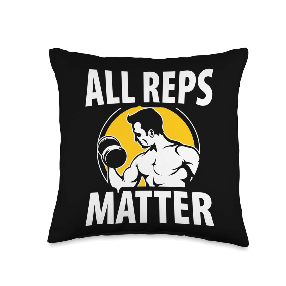 All Reps Matter Bodybuilder Weightlifter Gym Rat Lifestyle Throw Pillow