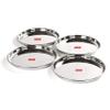Sumeet Stainless Steel Heavy Gauge Deep Wall Dinner Plates with Mirror Finish 31.3cm Dia - Set of 4pc view 1