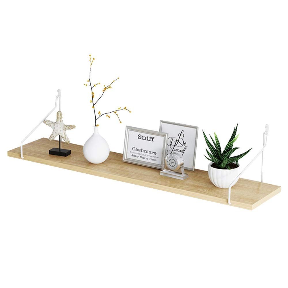 FUFU Wooden Wall Shelf, Hanging Book Shelf, CD DVD Shelf, Display Decoration, Wall-Mounted Picture Shelf, Photos, Awards (Color : B)